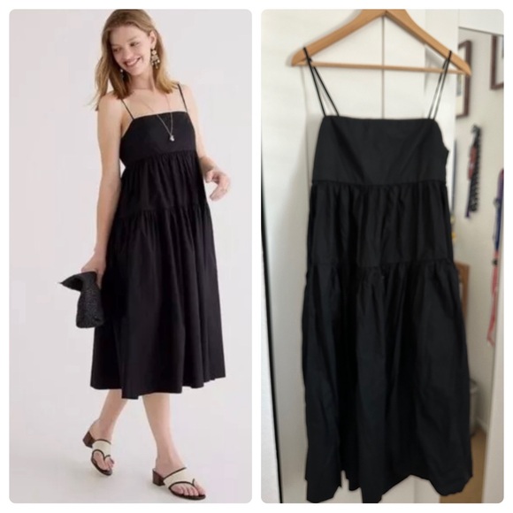 J. Crew Dresses & Skirts - J. Crew Tie Back Tiered Cotton Poplin A line dress.
